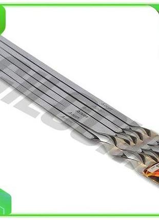 Ve набор шампуров kamille 6 new version штук 60 см из нержавеющей стали для шашлыка мангала гриля n6w_ver