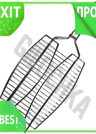 Ve решітка-гриль для риби kamille new version хромована 36х25 см для пікніка на природі мангал для бар n6w_ver