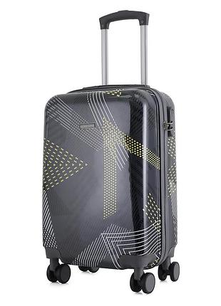 Чемодан semi line 20" (s) black pattern (t5651-1), черный