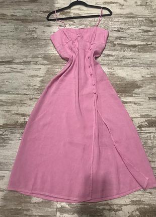 Сукня рожева льон