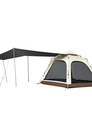 Палатка трехместная автоматическая с тентом naturehike ango cnk2550ws010, l, коричневая