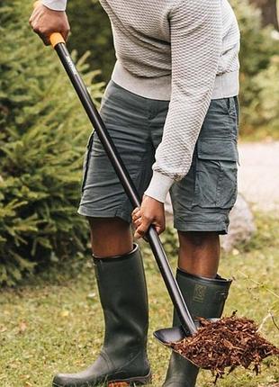 Лопата совковая удлиненная fiskars solid (1066720) 8