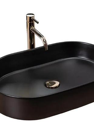 Умывальник rea nadia 61x38,5 black matt (rea-u1062), матовая