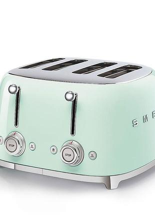 Тостер smeg (tsf03pgeu) retro style 50's - 4 тоста (4х4)- светло-зеленый, зелёный