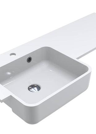 Умивальник miraggio fontana l (0000518) miramarble | глянцевий | накладний/врізний | білий