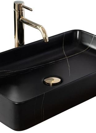 Умывальник rea denis 61x35 black stone matt (rea-u6510), матовая