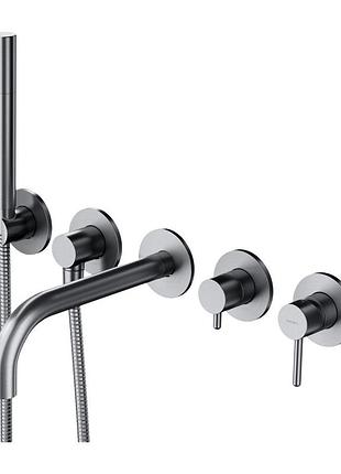 Смеситель для ванны omnires y nickel (y1237/1ni) никель, никель