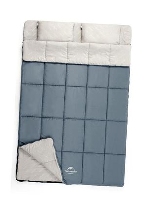 Спальник двомісний naturehike (nh21msd05) 15°c - з подушками - блакитний