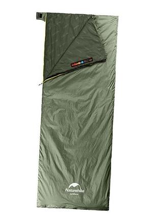 Спальник naturehike summer lw180 (nh21msd09) +15°c - лівий - 190см - зелений