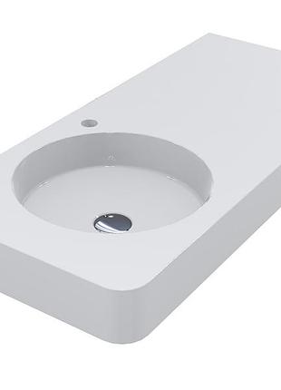 Раковина miraggio loop 1000 l (8813930) miramarble | глянцевый | подвесной | белый