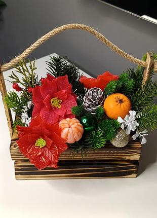 Букет с мылом новогодний