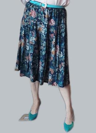 Liberty plus шерстяная плиссированная юбка миди| 100% wool | l- xl