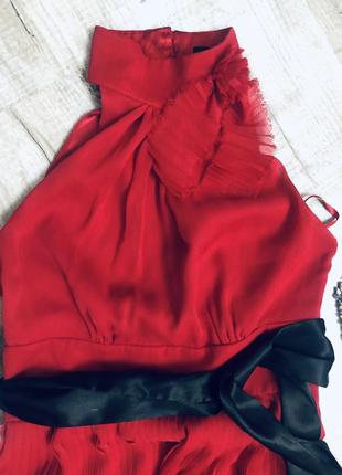 Красное платье вечернее стильное модное next яркое плиссеровка плессе3 фото