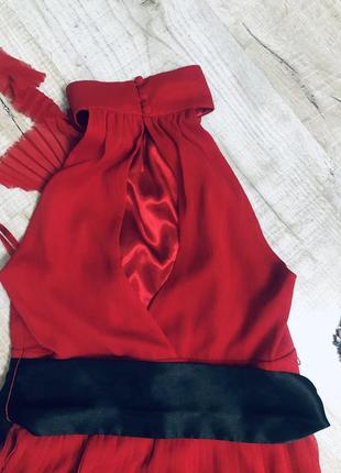 Красное платье вечернее стильное модное next яркое плиссеровка плессе5 фото