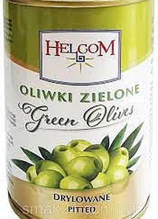 Оливки helcom 280g зелені без кісточки ж/б
