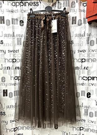 Юбка нарядная, фатиновая, италия, оверсайз м-xl