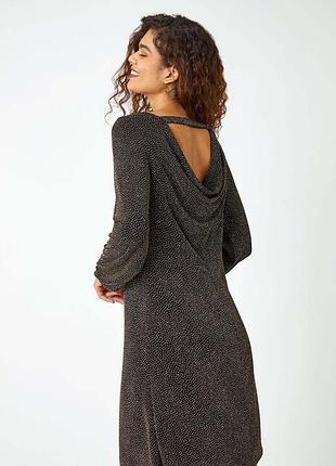 Нова!вечірня святкова блискуча стрейчева сукня –міді з цікавою спинкою.батал.сайт next