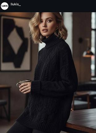Жіночий чорний кашеміровий светр