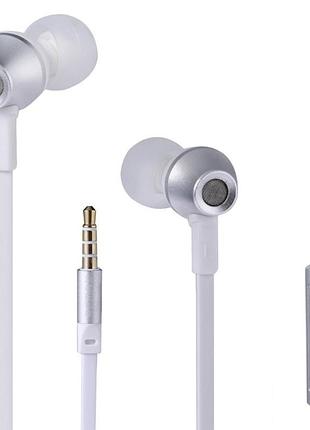 Навушники bluetooth-гарнітура hf remax (or) rm-610d silver (metal + volume control + mic + trex call