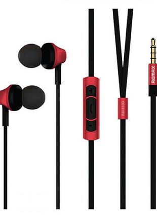 Наушники bluetooth-гарнитура hf remax (or) rm-610d red (metal + volume control + mic + button call answering) (4-015)