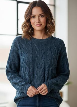 Жiночий светр французьського бренду в темно бiрюзовому кольорi (морська хвиля)