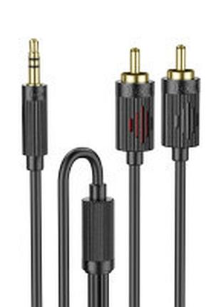 Кабель разъем cable aux to 2 rca (1m) hoco upa28 black