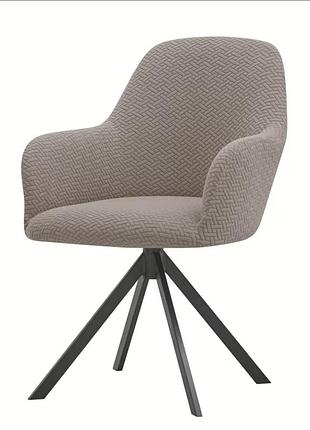 Чехол для стула со спинкой бежевый жаккард