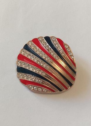 Брошка вінтажна емаль кристали