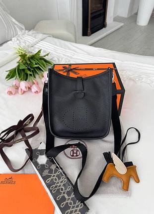 Сумка hermes evelyne женская, классическая модель crossbody черная