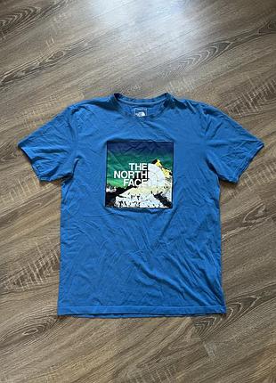 Футболка the north face box logo blue