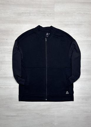 Reebok брендова чоловіча чорна спортивна кофта олімпійка бомбер оригінал