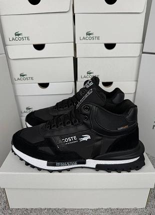 Чоловічі кросівки lacoste elite active high fur black white