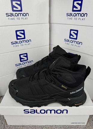 Мужские кроссовки salomon x ultra 4 mid fur black