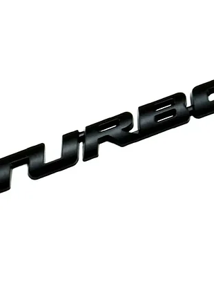 Шильдик металлическая эмблема надпись на багажник turbo цвет черный