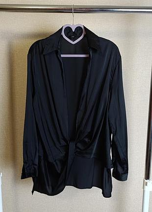 Блуза, накидка, сатиновая, размер м