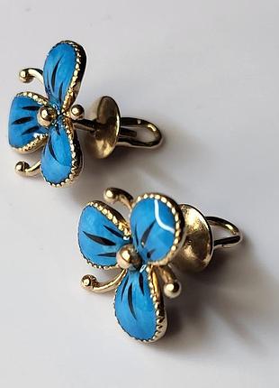 Золотые серьги незабудки ссср