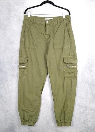 Штани карго хакі з кишенями джогери