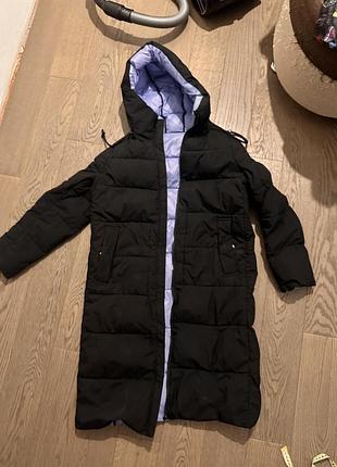 Пуховик жіночий довгий двухсторонній
