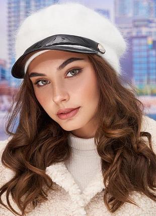 Берет с козырьком «иви», белый