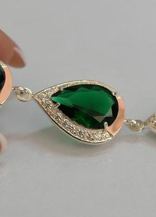 Серебряный браслет с вставками из золота 22.5 см