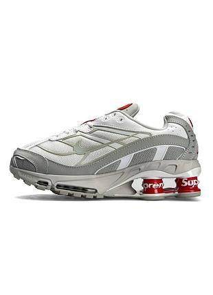 Чоловічі кросівки nike x supreme shox ride 2 sp grey white red