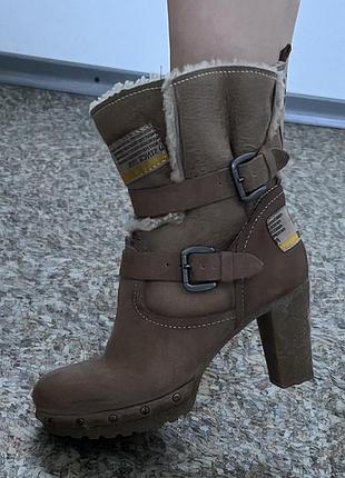 Стильные сапоги ботильоны на полиуретановой подошве, manas design, р.37