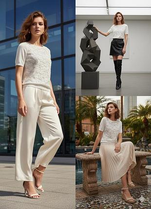 100% котон розкішна біла футболка стильна вишивка якість!!!