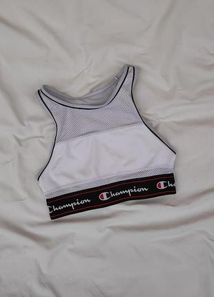 Спортивный кроп топ с логотипом ✨ champion ✨ топ с сеточкой