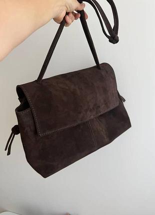 Замшева коричнева сумка