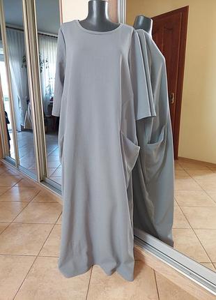 Шикарное с карманами платье 👗 большого размера