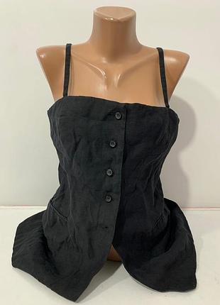 Zara красивий топ майка 🖤 льон