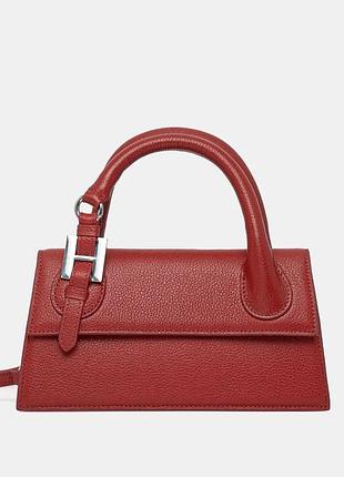 Сумка червона крос-боді шкіряна