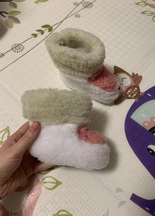 Дитячі черевички топіки на овчині