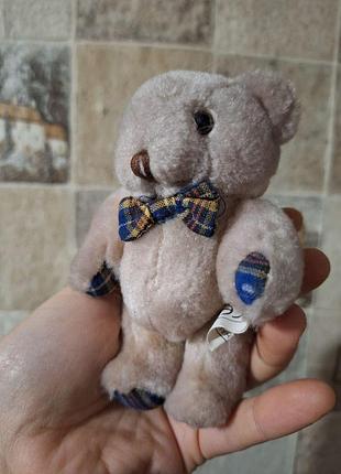 Винтажный salco плюшевый мишка, суставные конечности, тартановая бабочка и мягкая игрушка